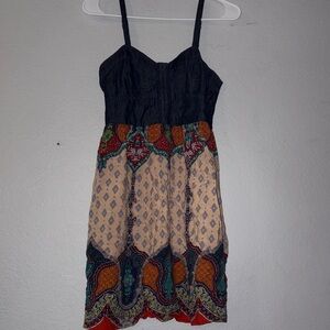 Xhilaration Black and Multicolor Mini Dress